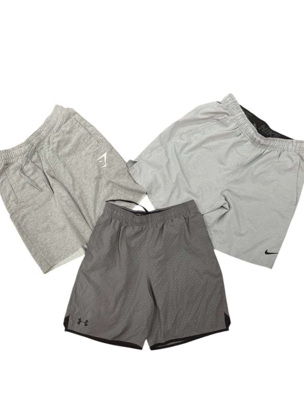 Men's Gray and Black Shorts Set of 3 Sz M